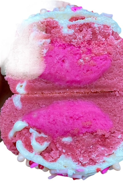 Pink Velvet Strawberry Stuffed Cookie