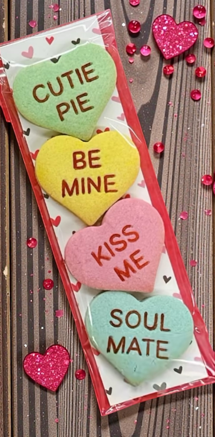 Conversation Hearts Cookie Bookmark