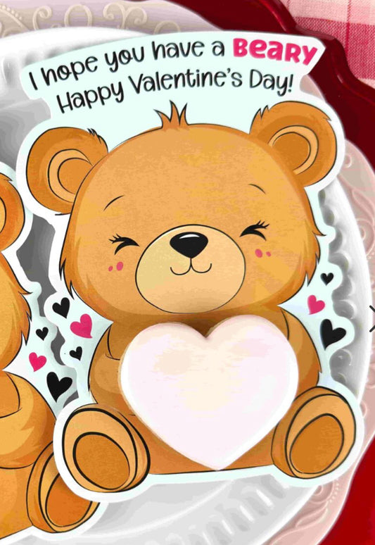 Beary Happy Valentines Day Cookie Card