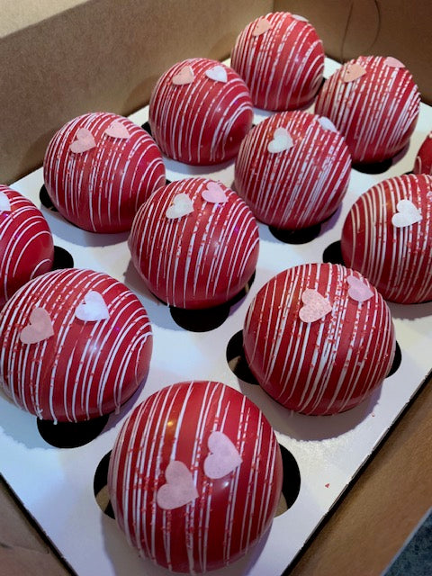 Valentine's Day White Chocolate Peppermint Hot Cocoa Bomb