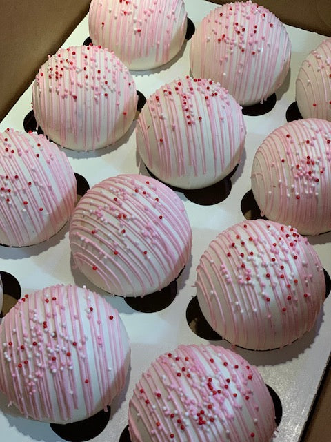 Valentine's Day White Chocolate Cocoa Bombs